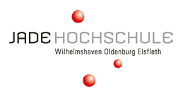 Logo der Jade Hochschule mit drei roten Kugeln über und unter dem Schriftzug