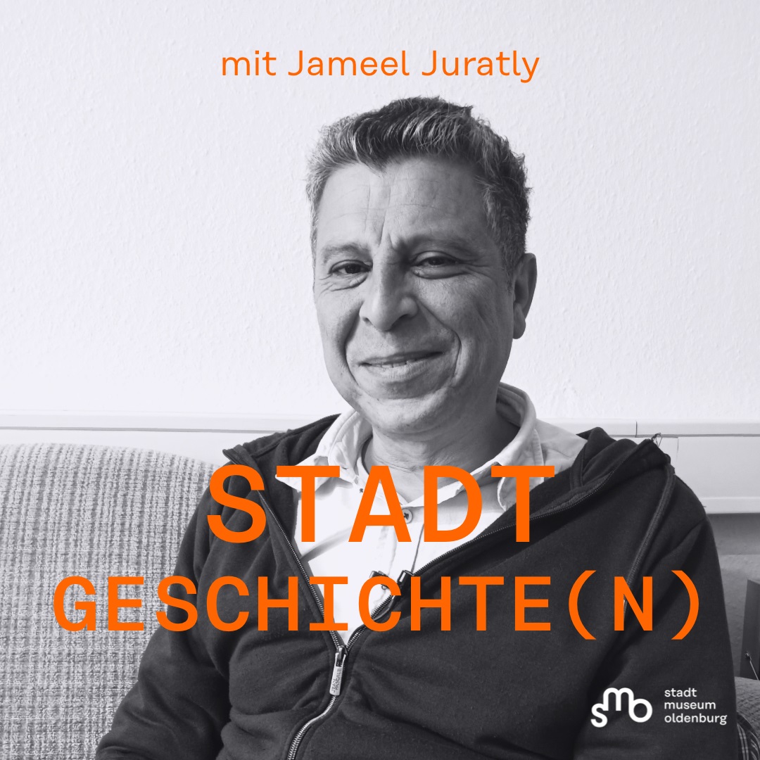 Titelbild mit Jameel Juratly, schwarzweiß, SMO-Logo unten rechts, © Stadtmuseum Oldenburg