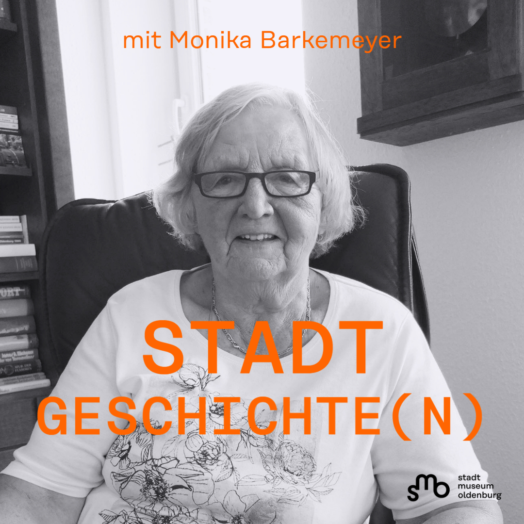 Titelbild mit Monika Barkemeyer, schwarzweiß, SMO-Logo unten rechts, © Stadtmuseum Oldenburg