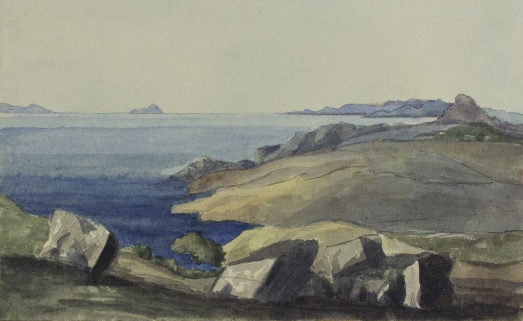 Skizzenbuch Dalwigk, Blick auf Ägina © Stadtmuseum Oldenburg Skizzenbuch Dalwigk, Blick auf Ägina © Stadtmuseum Oldenburg