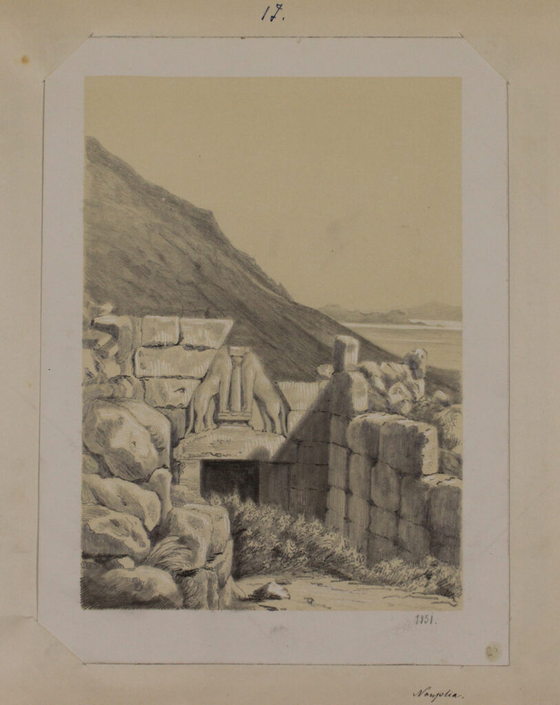 Skizzenbuch Dalwigk Das Löwentor in Mykene © Stadtmuseum Oldenburg Skizzenbuch Dalwigk Das Löwentor in Mykene © Stadtmuseum Oldenburg