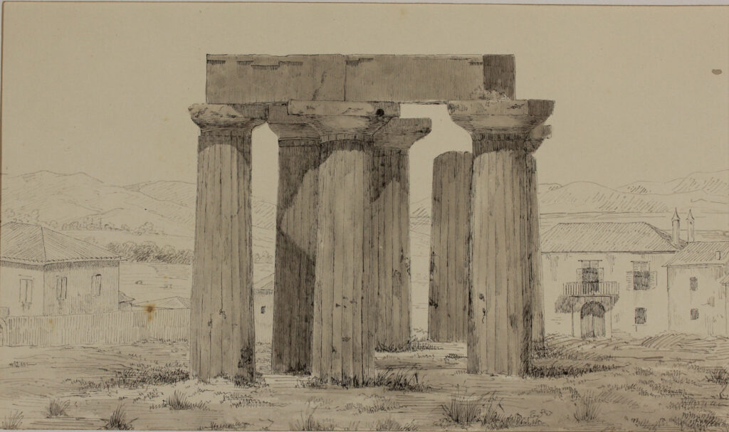 Skizzenbuch Dalwigk, Apollon-Tempel Korinth © Stadtmuseum Oldenburg Skizzenbuch Dalwigk, Apollon-Tempel Korinth © Stadtmuseum Oldenburg