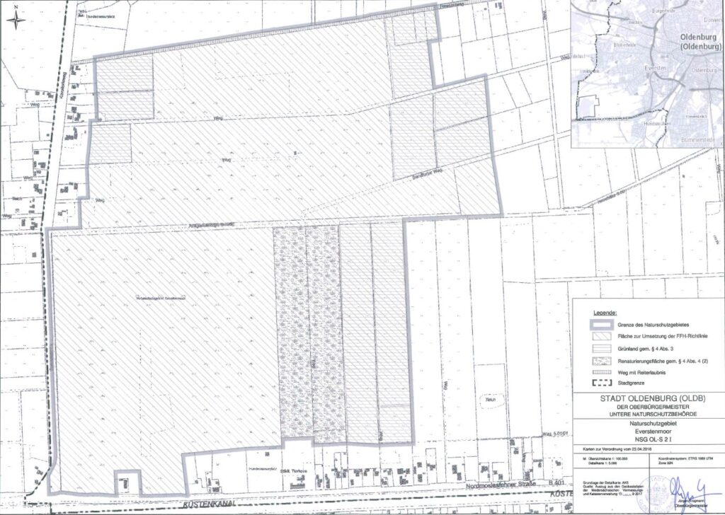 Karte mit unterschiedlichen Schraffierungen und Einteilungen unten rechts eine Legende und weitere Angaben, © Niedersächsischer Landesbetrieb für Wasserwirtschaft, Küsten- und Naturschutz.