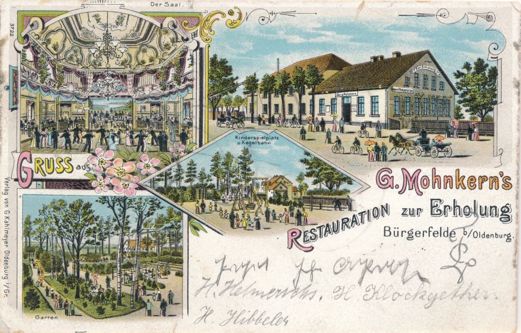 Postkrate mit verschiedenen Zeichnungen von Ansichten aus Bürgerfelde, © Stadtmuseum Oldenburg