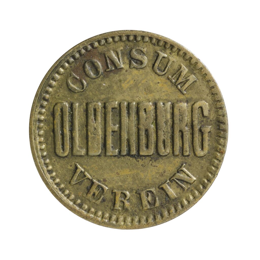 MM 120 Av Goldfarbene Münze mit Prägung, © Stadtmuseum Oldenburg