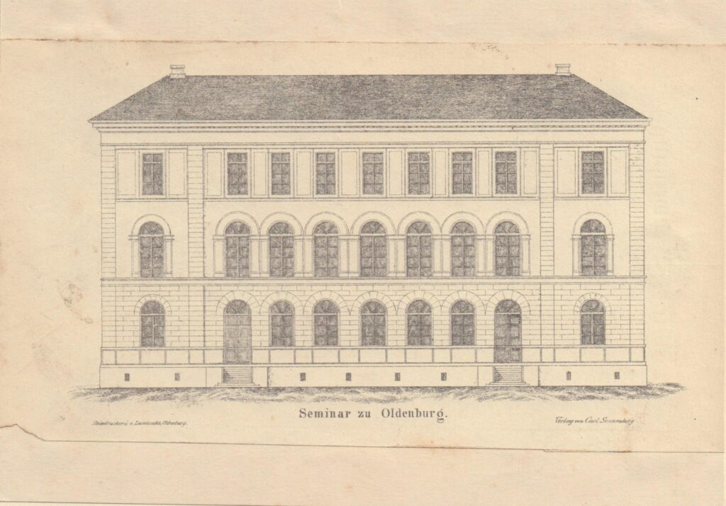 4 Plan Bauzeichnung Lehrerseminar Peterstraße 1846 Bauzeichnung für das Lehrerseminar am Standort Peterstraße 42 von 1846.