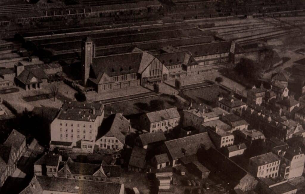 Luftbild vom Bahnhofsviertel um 1925.