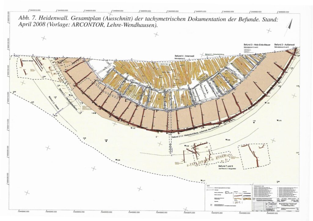 Abb.3 Ausgrabung Heidenwall, Gesamtplan (Ausschnitt), 2008.