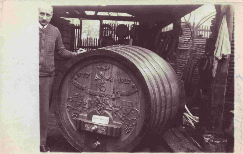 Jubiläumskarte „150 Jahre Firma Hoyer“, 1927.