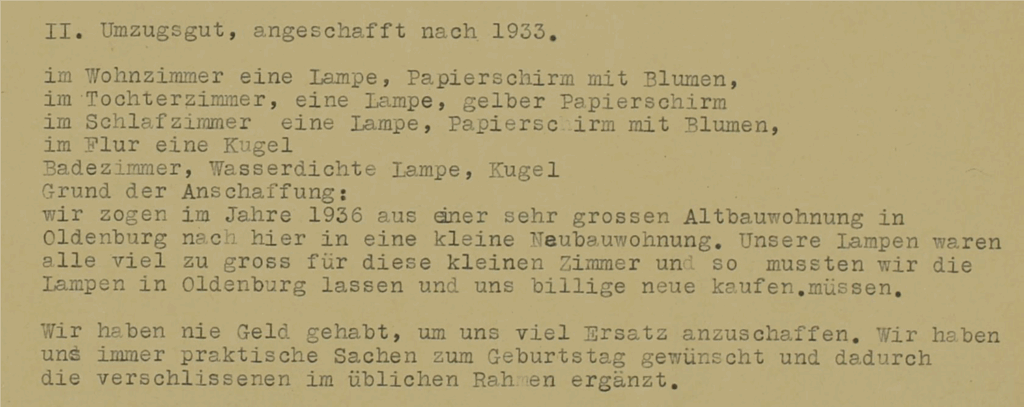 Extract from the relocation list of Henny and Siegfried Insel for the Hanover foreign currency office, 14 February 1939. © Niedersächsisches Landesarchiv, Hannover site