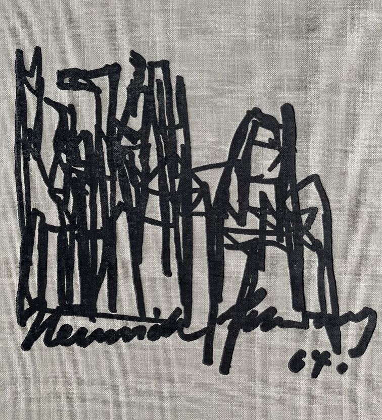 Heinrich Schwarz, Prägedruck Auf Leinen, Katalogcover, 1964 Foto Stadtmuseum Oldenburg Dieser Prägedruck auf Leinen ziert das Cover des Kataloges, der 1964 zu Werken von Heinrich Schwarz erschienen ist.