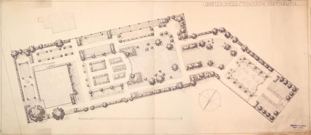 01 34 StdM Foto Andrey Gradetchliev 210202 Entwurf der Gartenanlage des Bremer Gartenarchitekt und Gestalter Ernst Brons, 1909.