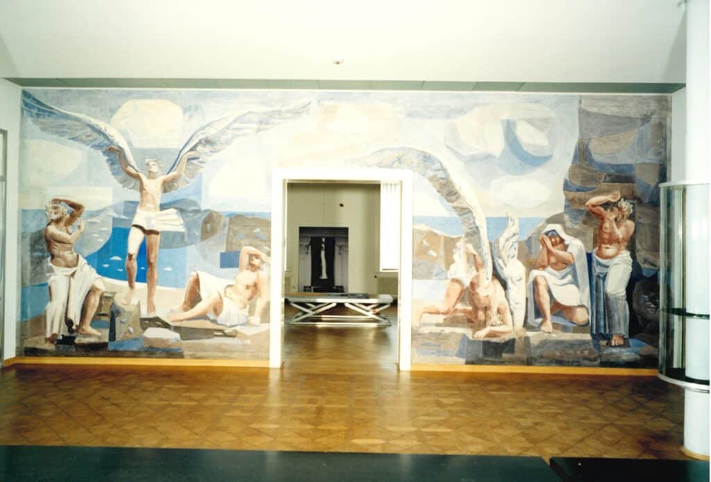 9 Schütte Lanz Ehrensaal Die Schütte-Lanz-Ehrenhalle, ein der Luftschifffahrt gewidmeter Raum im Oldenburger Schloss, ohne Jahr.