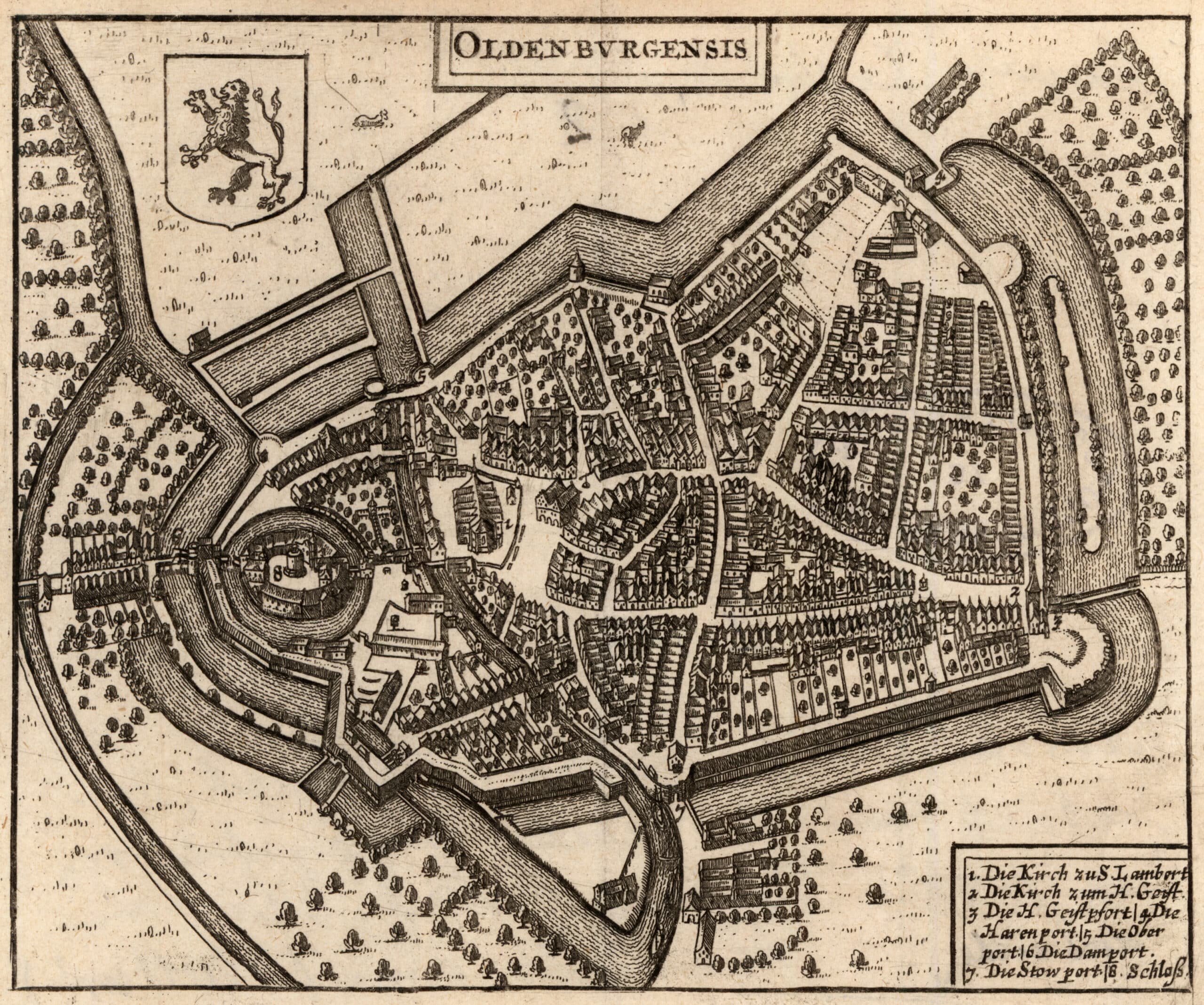 KP 49 Vogelschau 1658 Zeiller © Stadtmuseum Oldenburg
