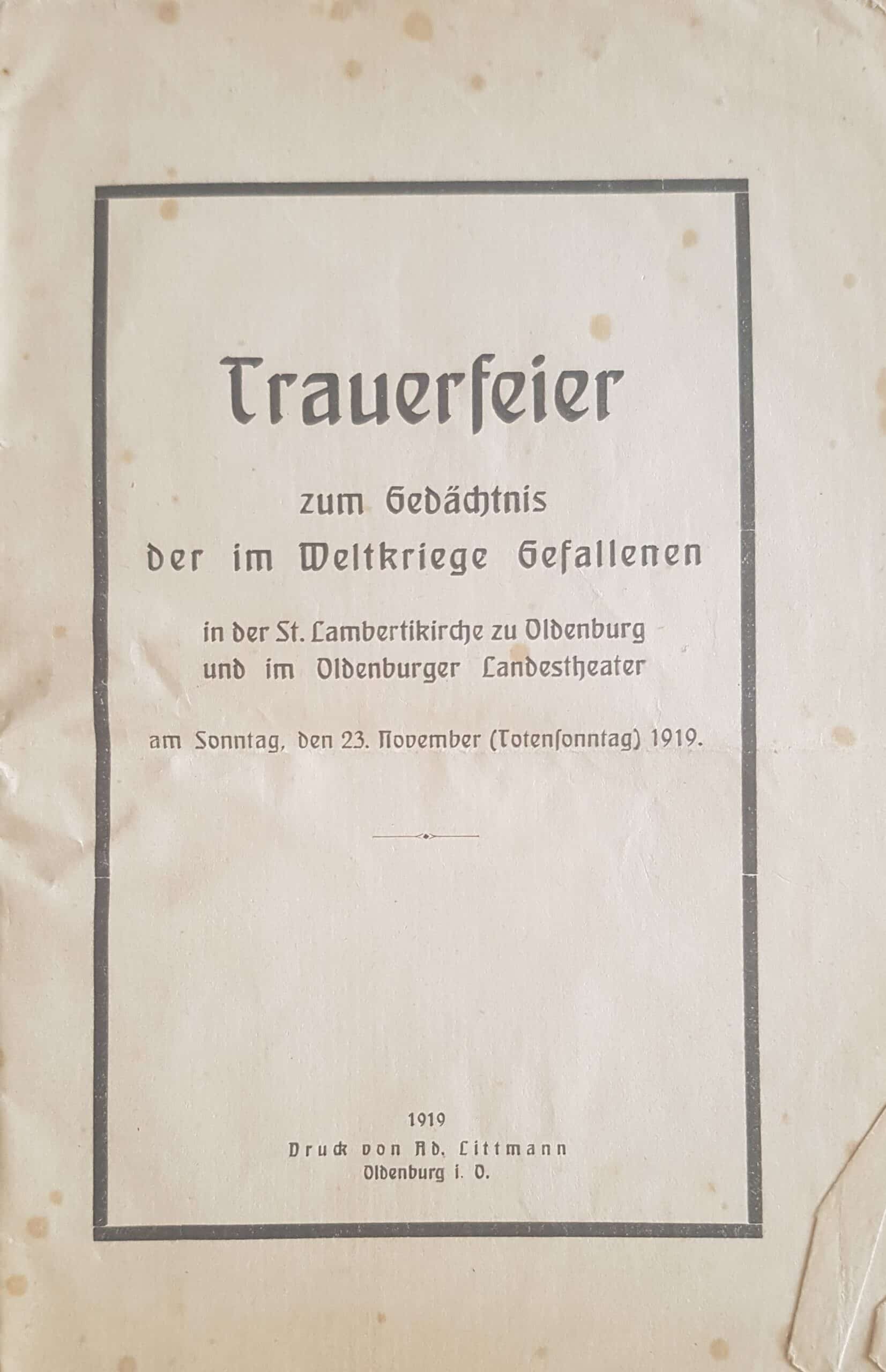 Trauerfeier 2 © Stadtmuseum Oldenburg