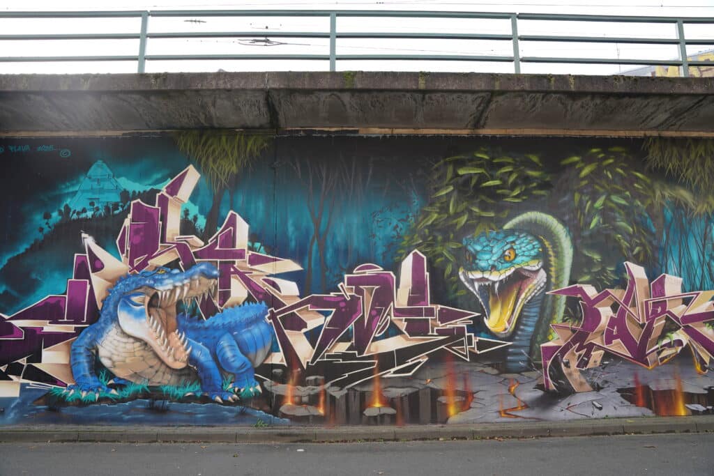 29 Graffiti Wand Donnerschweer Bahnschienen